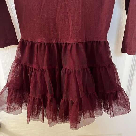 Old Navy Girls Scoop Back Tutu Tulle Dress Long Sleeve Marin Berry Girls Size 4T - Picture 7 of 12